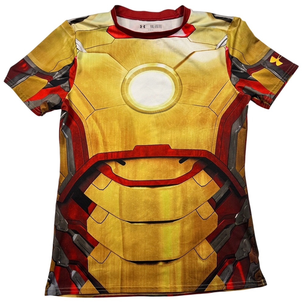 Under Armour HeatGear Marvel Iron‎ Man Shirt Fitted Performance Tee Youth XL